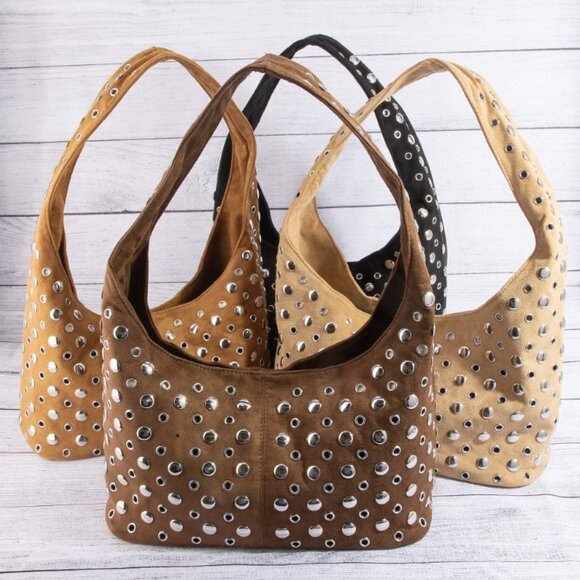 Fame Multi Rivet Studded Shoulder Bag - Picture 4 of 7